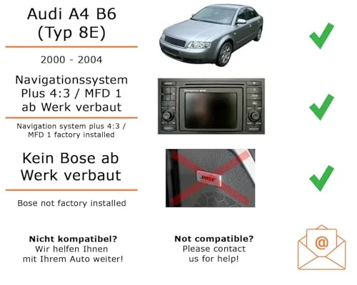 Autoradio Einbaupaket für Pioneer SPH-DA77DAB für Audi A4 B6 + Navigation Plus Apple CarPlay Android Auto