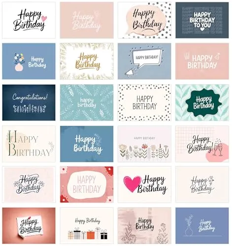 Edition Seidel Set 25 Geburtstagskarten Postkarten Glückwunschkarte Grusskarte Geburtstag Geburtstagskarte Mann Frau Kinder für ihn für sie Karten Happy Birthday Sprüche