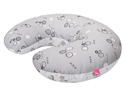 Mother hood Stillkissen ergonomisch, Öko-Tex Standard 100, graue Knöpfe