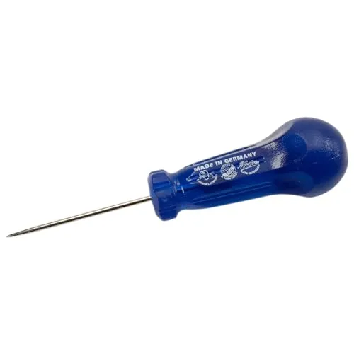 Dönges Rundahle mit Kraftheft (Ahle Stichel Stechahle Auftreiber Vorstecher), vernickelte Klinge, zum Ankörnern sowie Vorstechen und Ausweiten von Löchern, für Holz und Metall verwendbar