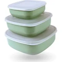 Bestgoodies Vorratsdosen 9er Set Eckig Grün 3 x 3er