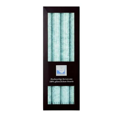 Kerzenfarm Hahn Formkerze Stearin Stabkerze Set - eisblau von Kerzenfarm Hahn