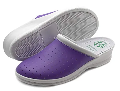 Poligono Gesundheitsschuhe für Männer und Frauen, Geschlossene Berufsschuhe, Gesunde Clogs, Bequeme orthopädische Schuhe, Anatomische Sohle,Lila Frau 39