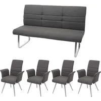 MCW Esszimmer-Set G55 5-teilig Grau-Braun