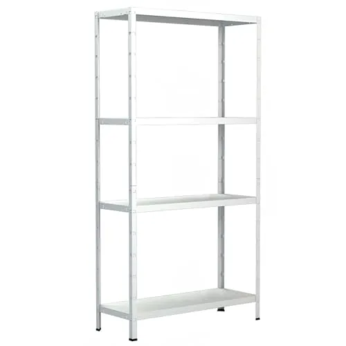 Schulte Regalwelt Steckregal mit 4 PowerMAX Fachböden - Lagerregal mit 65 kg Tragkraft pro Fachboden, ideal für Werkstatt, Garage oder Keller. Schneller, werkzeugloser Aufbau und vielseitige Einsatzmöglichkeiten.