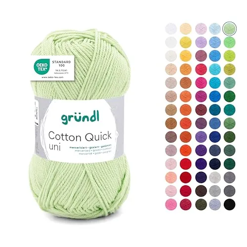 Gründl Wolle Cotton Quick uni in grün von Gründl