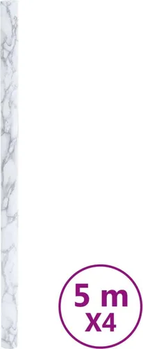 vidaXL Möbelfolien Selbstklebend Marmor-Optik Weiß 90x500 cm - Zubehör für Möbel: Verleihe deinen Möbeln einen neuen Look mit dieser selbstklebenden Marmorfolie, die vor Kratzern und Ölflecken schützt und einfach anzubringen ist.
