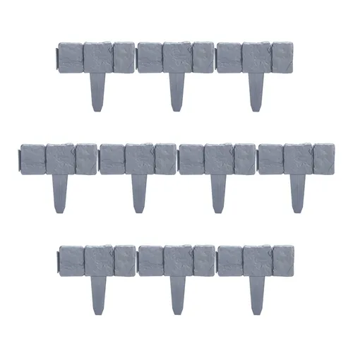 Beetzaun Steinoptik grau - Rasenkante für Beeteinfassung - Robuste Beetumrandung in eleganter Steinoptik, ideal zur Gestaltung und Abgrenzung von Beeten. Wetterfest und langlebig, sorgt für eine ansprechende Gartenästhetik.