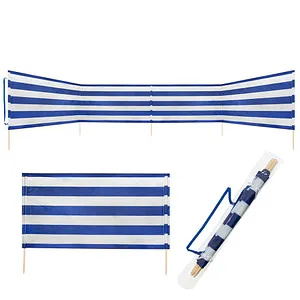 Idena Windschutz 170T Polyester blau/weiß 600x80cm - Strandmuscheln und Sichtschutz in einem, ideal für den Strand oder Garten mit strapazierfähigem 170T Polyester.