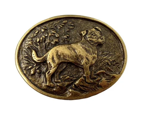 BELTINGER Gürtelschnalle Jack-Russel 4,0 cm in gold von BELTINGER