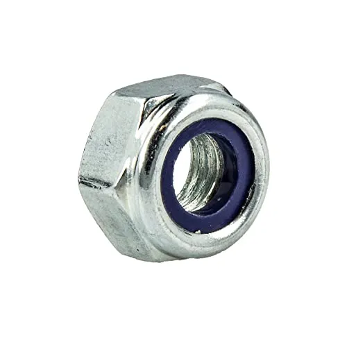 tecuro Sechskantmuttern, selbstsichernd M4-100 Stück DIN 985, Stahl verzinkt