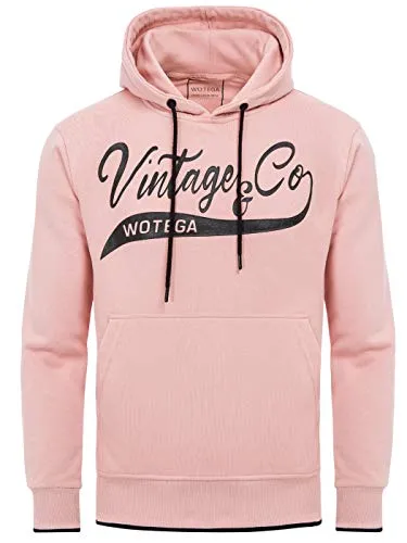 WOTEGA Kapuzenpullover WT Star - Winter Pulli Männer Hoodies - rosa Sweatshirt für Herren - Pullover Mit Taschen, Rosa (Mellow Rose 151515), XS