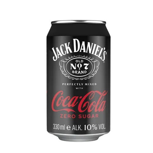 Jack Daniels perfectly mixed with Coca Cola Zero Sugar 330ml
