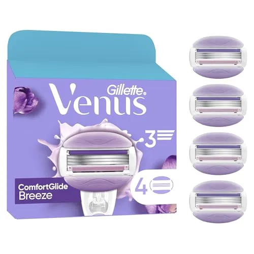 Gillette Venus ComfortGlide Breeze Klingen für Damen, 4 Klingen, wiederverwendba
