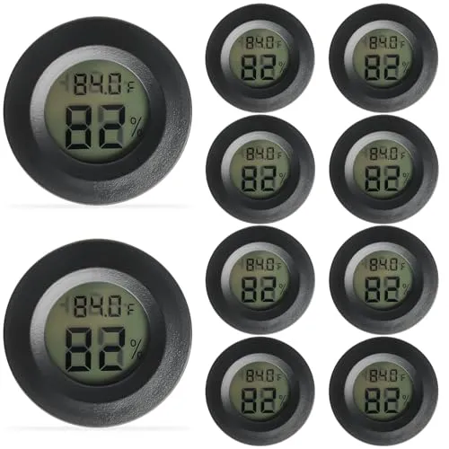 10er Pack Thermometer Innen, Digitales Thermometer Hygrometer Mini für Innen & Außen, Hydrometer Feuchtigkeit Digital mit Temperatur & Luftfeuchtigkeit für Babyzimmer, Keller, Luftbefeuchter