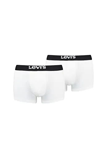 Levi's Herren Boxershorts 2er Pack - Solid Basic Trunk Organic - Herrenunterhosen aus 95% Bio-Baumwolle mit superweichem Stretch, doppelter Tasche und bequemem Logobund für optimalen Tragekomfort.