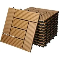 ECD Germany WPC Terrassenfliesen 30x30 cm - Edle Klickfliesen für Garten und Balkon - Terrassen- & Balkonfliesen mit pflegeleichter Holzoptik und intelligentem Klicksystem. Wetterbeständig und rutschfest für eine stilvolle Outdoor-Gestaltung.