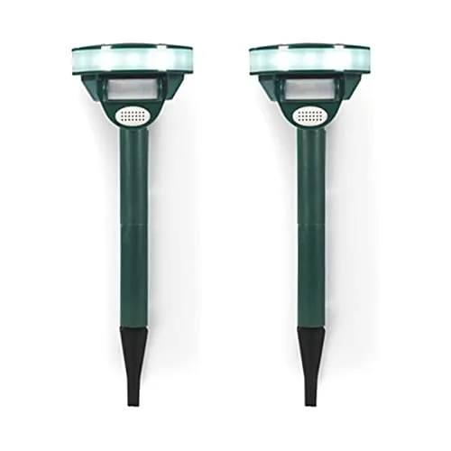 2er Set Kleintiervertreiber Ultraschall Solar Tiervertreiber mit Bewegungsmelder Solarlampe Ultraschallabwehr IP44 Wasserdicht Tierabwehr für Garten