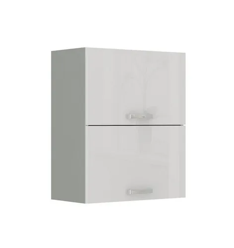 Küchen-Preisbombe Hängeschrank 60 cm Küche Bianca Weiß Hochglanz + Grau Küchenzeile Küchenblock