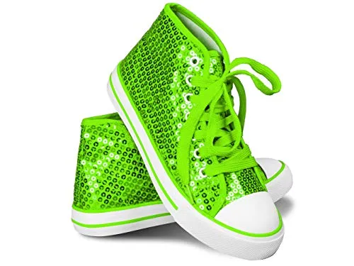 Think Jeck! Pailletten Sneakers Damen Glitzer Halbhoch (Hellgrün, 41) - Setzen Sie mit unseren glitzernden Pailletten-Sneakern ein auffälliges Statement! Ideal für Partys, Karneval oder Mottopartys. Mit bunten Farben und hochwertiger Verarbeitung sind sie der perfekte Hingucker für jeden Anlass.