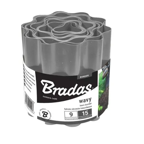 Raseneinfassung Rasenkante 9mx15cm grau Beetumrandung Beeteinfassung 2258