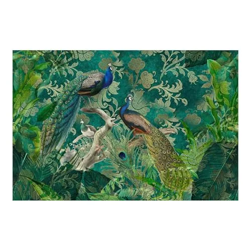 Fototapete Premium Shabby Chic Collage Edler Pfau II Wandtapete 384 x 255cm