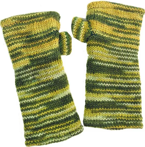 Guru-Shop Strickhandschuhe Handstulpen, handgestrickte Wollstulpen aus..