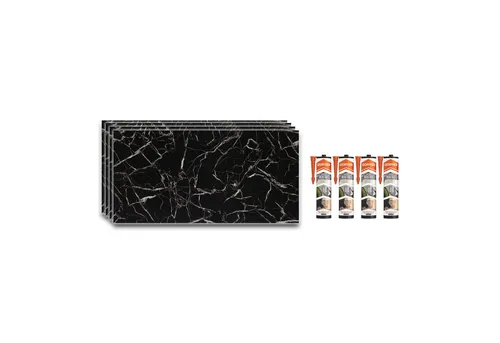 IZODEKOR 3D Wandpaneel IZODEKOR Wandverkleidung Marmoroptik 120x60cm Alternative zu Badfliese, Direkt auf Fliesen montierbar, fleckenabweisend