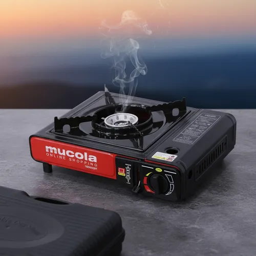 Gaskocher 1-flammig Campingkocher Koffer Gasherd Kartuschenkocher Kochfeld