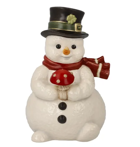 Goebel Schneemänner Figur - Kleiner Glücksbote für Weihnachten - Nussknacker Weihnachtsfigur von Goebel, handgefertigt und ideal als festliche Dekoration oder als Geschenk für die Feiertage.