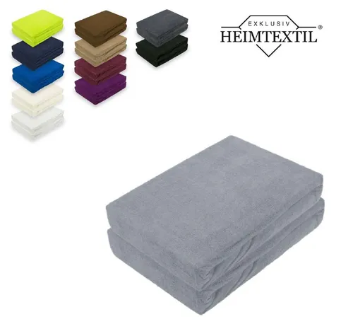 EXKLUSIV HEIMTEXTIL Frottee Spannbettlaken Grau 90 x 200 cm Doppelpack - Spannbetttücher, schadstoffgeprüft nach Öko-Tex Standard, pflegeleicht und mit Rundumgummizug für perfekten Halt ohne Verrutschen.