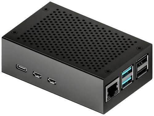 Joy-it RB-AlucaseP5-01B SBC-Gehäuse Raspberry Pi Aluminium Schwarz