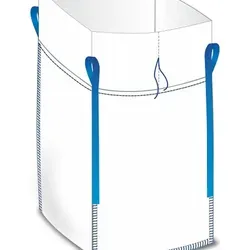 BIG BAG mit Schürze 1000 kg, 90 x 90 x 110 cm - 25 Stück - Der BIG BAG mit Schürze ist ideal für den sicheren Transport und die Lagerung von Schüttgut. Mit einer Tragkraft von 1000 kg und 4 Hebeschlaufen bietet er hohe Sicherheit und Flexibilität im Einsatz.