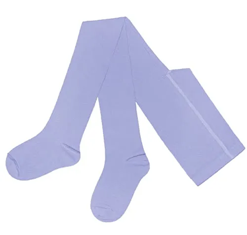 Weri Spezials Baby und Kinder Strumpfhose für Mädchen Baumwolle Uni Glatte (122-128, Iris)