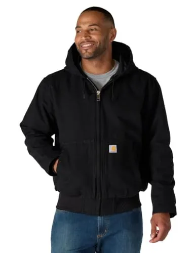 Carhartt Duck Active - Funktionsjacke in Schwarz, robuste 100% Baumwolle und winddicht mit verstellbarer Kapuze