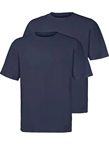 Jan Vanderstorm Herren Doppelpack T-Shirt Erke - Dunkelblau 2XL - Activewear-T-Shirts für Herren im praktischen 2er Pack, aus weichem Baumwoll-Jersey für hohen Tragekomfort und Atmungsaktivität. Ideal für stylische Outfits oder lässige Looks.