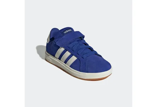 adidas Unisex Kinder Grand Court 00s Schuhe - Sneaker mit regulärer Passform, elastischen Schnürsenkeln und Klettverschlussriemen für einfaches An- und Ausziehen. Obermaterial aus Wildleder und Synthetik sorgt für Komfort und Stil.