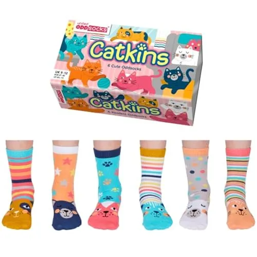 Catkins Katzen Oddsocks Socken in 27-30 im 6er Set - Strumpf