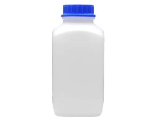 Weithalsflasche 4000ml - Laborflasche aus Kunststoff - Praktische Vierkantflasche mit 4000 ml Volumen, ideal für Laboranwendungen, hergestellt in Deutschland und UN zugelassen.