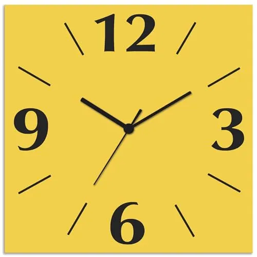 ARTLAND Wanddeko Wanduhr ohne Tickgeräusche in gelb von ARTland