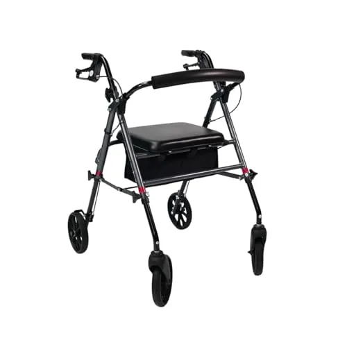 DMEone Rollator Standard Anthrazit grau Aluminiumgestell Tasche
