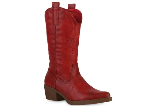 VAN HILL Damen Cowboystiefel Rot, Größe 37 von Van Hill