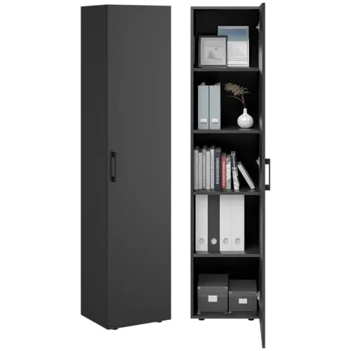 Bellamio Apol Aktenschrank Anthrazitschwarz – Vielseitiger Mehrzweckschrank - Schränke für das Heimbüro – Ideal als Aktenschrank oder Schuhschrank mit 5 Fächern, robust und pflegeleicht für effiziente Aufbewahrung.