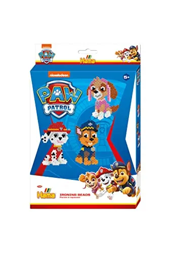 Hama Perlen 7966 Paw Patrol - Kreatives Bügelperlen Geschenkset - Ca. 2000 bunte Midi Bügelperlen, inklusive Steckplatte und Motivvorlage der Paw Patrol Figuren. Ideal für kreative Bastelideen, fördert die Hand-Augen-Koordination und das Farbempfinden bei Kindern ab 5 Jahren.