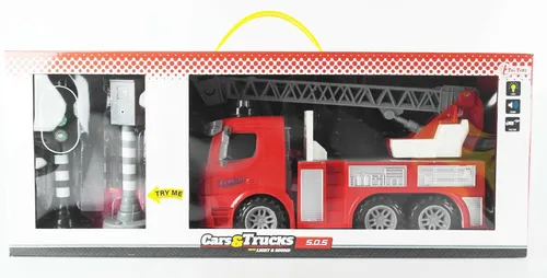 TOI-TOYS Cars&Trucks Feuerwehr Leiterwagen, Licht + Ton, Friktion, 28cm, NEU+OVP