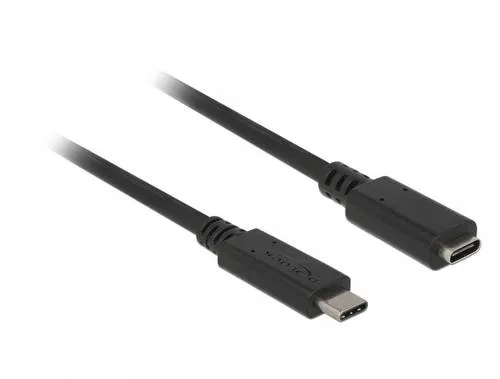 Delock USB-Kabel USB 3.2 Gen1 USB-C Stecker, USB-C Buchse 1.50m Schwarz 85534