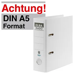 ELBA A5 Hochformat Ordner - 7,5 cm Rückenbreite, strapazierfähig und ideal für Ordnung im Büro