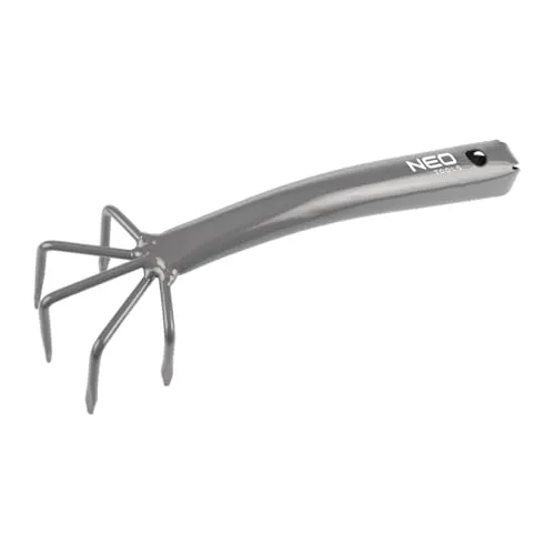 NEO TOOLS Handgrubber für Die Gartenpflege - Manuell Kultivator mit 5 Krallen - Gartenkrallen Handpflug zum Löten und Belüften des Bodens - Lang 24 cm - Stahl