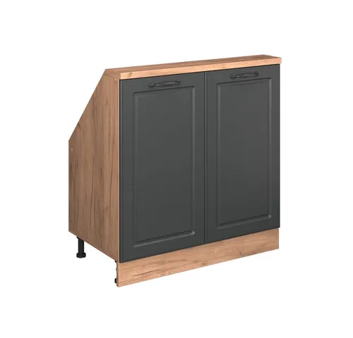 Vicco Kommode Rion, Anthrazit Landhaus / Goldkraft Eiche in grau von Vicco