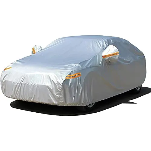 Schichten SUV-Autoabdeckung Wasserdicht bei Jedem Wetter, Outdoor-Autoabdeckungen für Autos mit Reißverschlusstür, Universal-Vollautoabdeckung, Fit Sedan-508cmx 178cmx 120cm 2